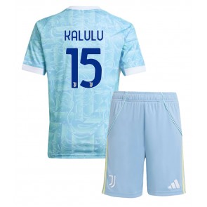 Juventus Pierre Kalulu #15 Udebanetrøje Børn 2025-26 Kortærmet (+ Korte bukser)